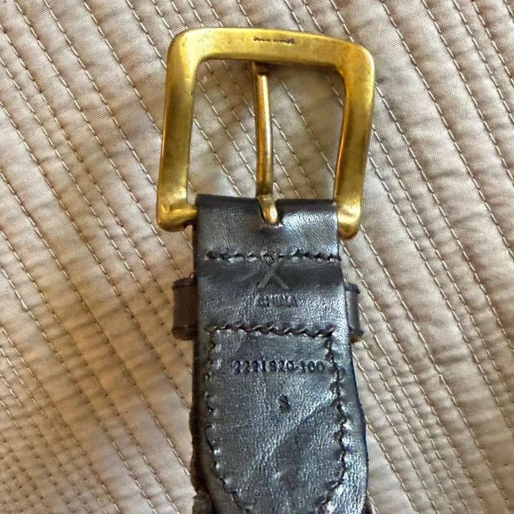 Polo Ralph Lauren Women's Braided Leather Belt Brown Brass Buckle Small‎